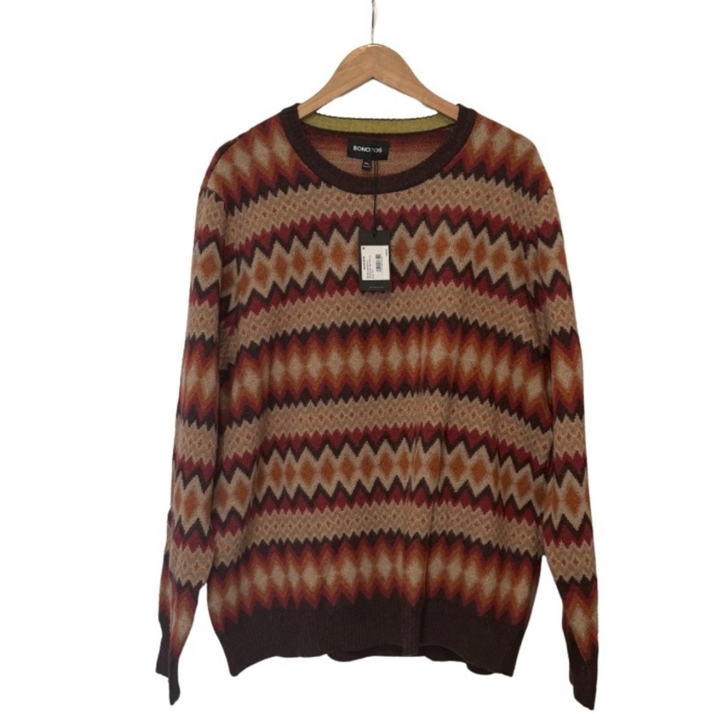 Bonobos Men's Brown Argyle Sweater